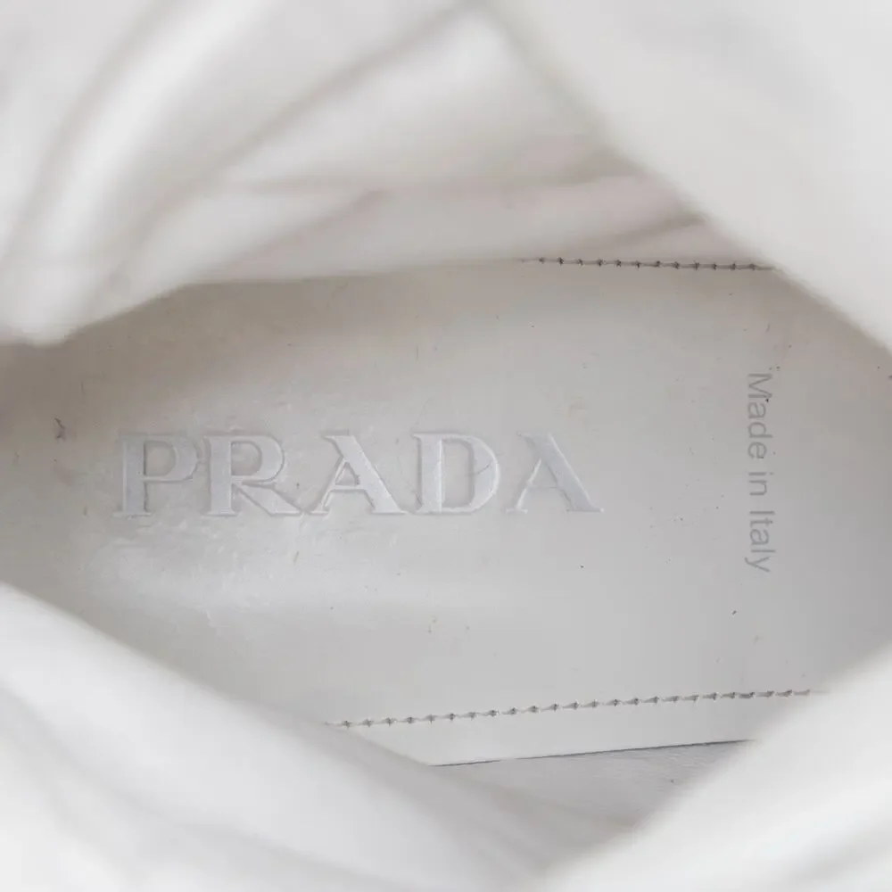 1.9k.$ Prada Men’s Monolith Pouch Combat Boots White Leather Nylon US 10.5 43.5